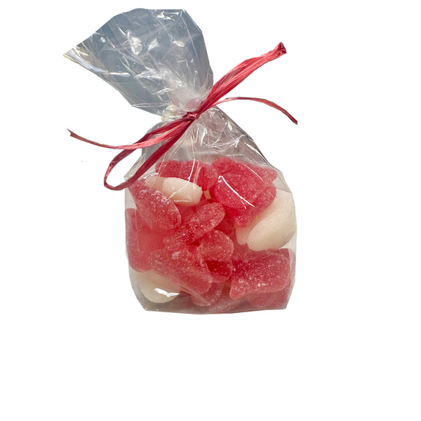 Valentine Sugar Sanded Gummy Hearts  8 Ounce Bag