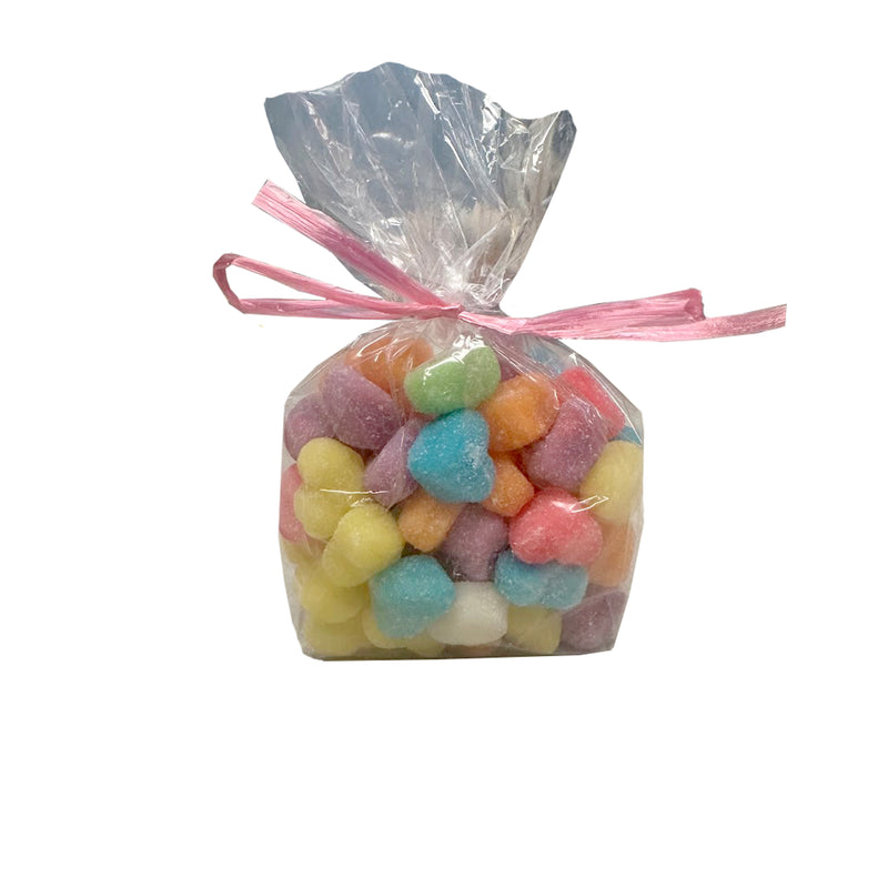 Valentine Mini Sugar Sanded Hearts  8 Ounce Bag